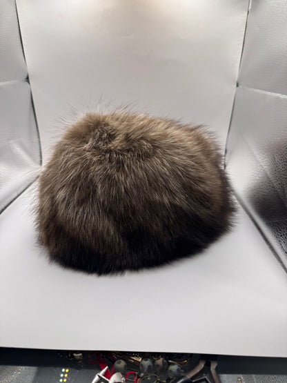 Vintage 1960s Raccoon Fur Hat – Crowncap Winnipeg, Made in Canada, 100% Raccoon
