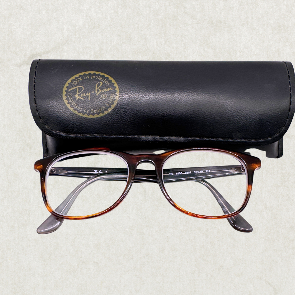 Vintage Ray-Ban T RB 5356 5607 Eyeglasses – Tortoiseshell, Used, Good Condition  (Frame Only, Prescription Lenses Installed)