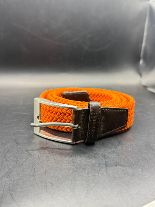 Vintage Swiss Gear Woven Stretch Belt – Orange Braided Belt Size M 40”