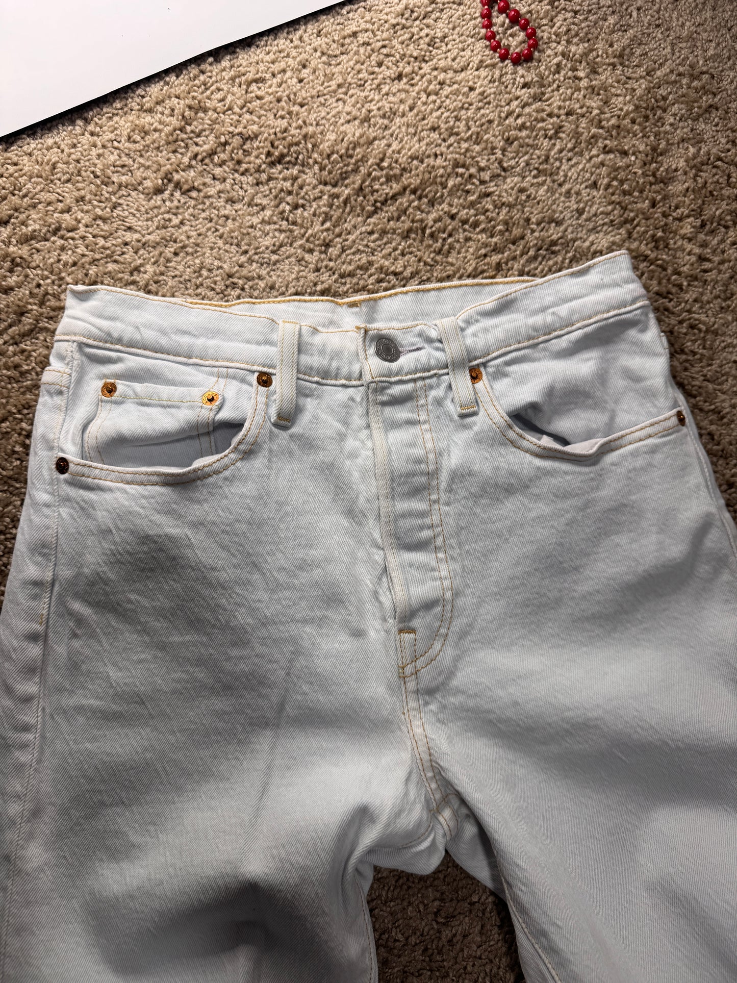 Levi’s 501 Skinny Women’s Jeans – W27 L28, White Denim, Raw Hem