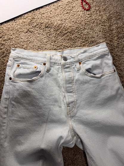 Levi’s 501 Skinny Women’s Jeans – W27 L28, White Denim, Raw Hem