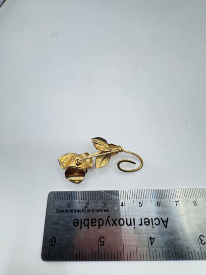 Vintage Bond Boyd Sterling Silver Gold-Plated Rose Brooch – Excellent Condition