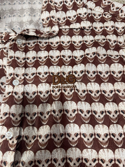 Rare Vintage D&G (Dolce & Gabbana) Men’s Shirt – Skull Print, Size M-L