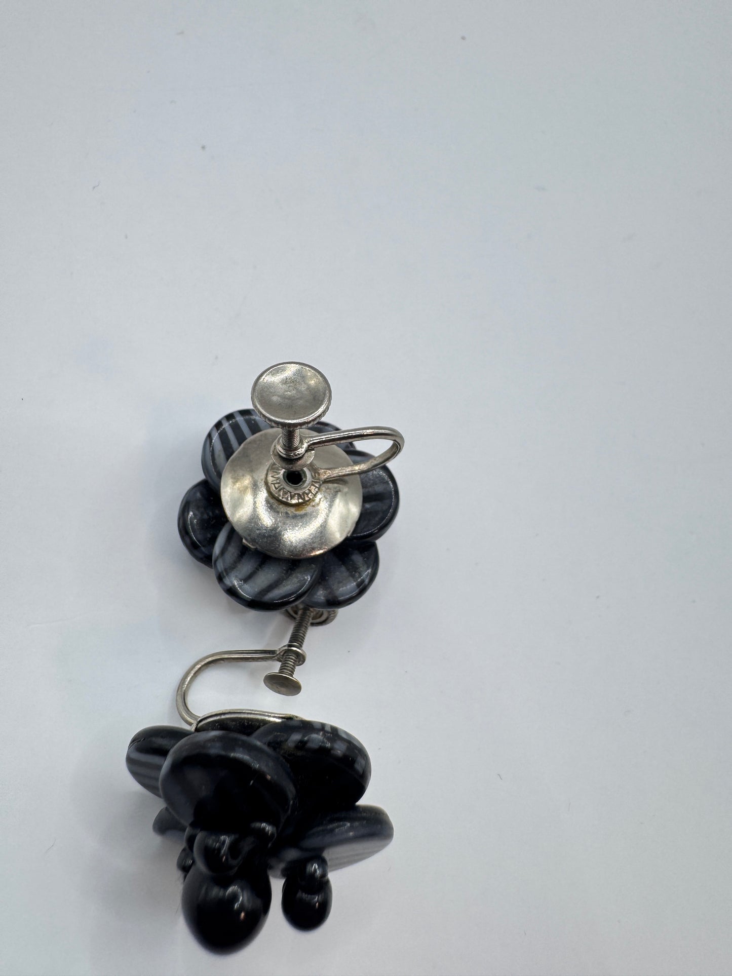 Vintage West Germany Sterling Silver Clip-On Earrings