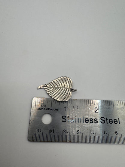 Vintage Sterling Silver Leaf Pendant