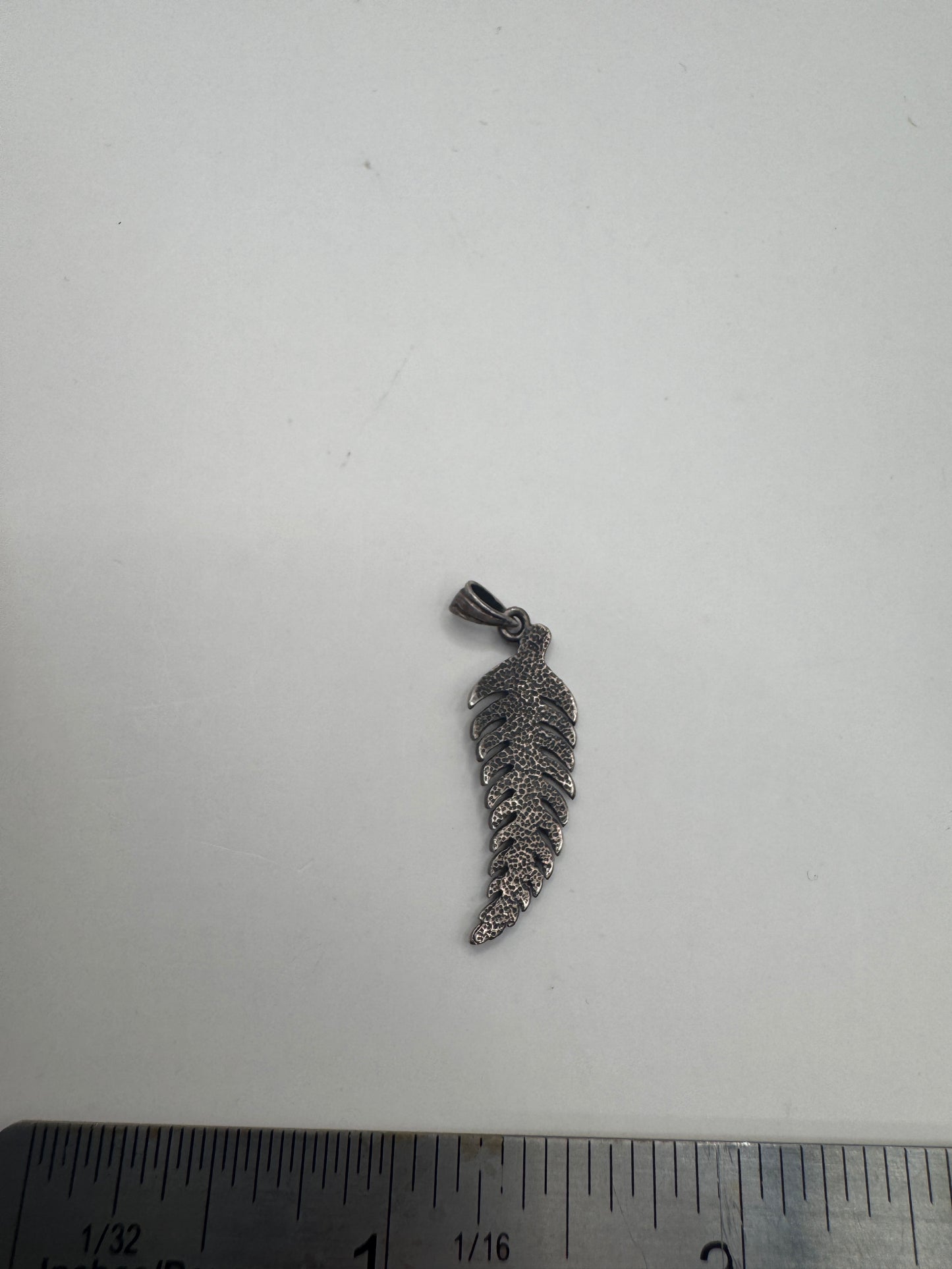 Vintage Sterling Silver 925 Feather Pendant