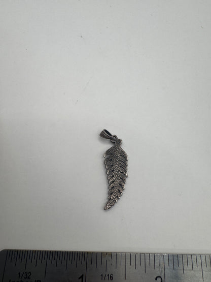 Vintage Sterling Silver 925 Feather Pendant