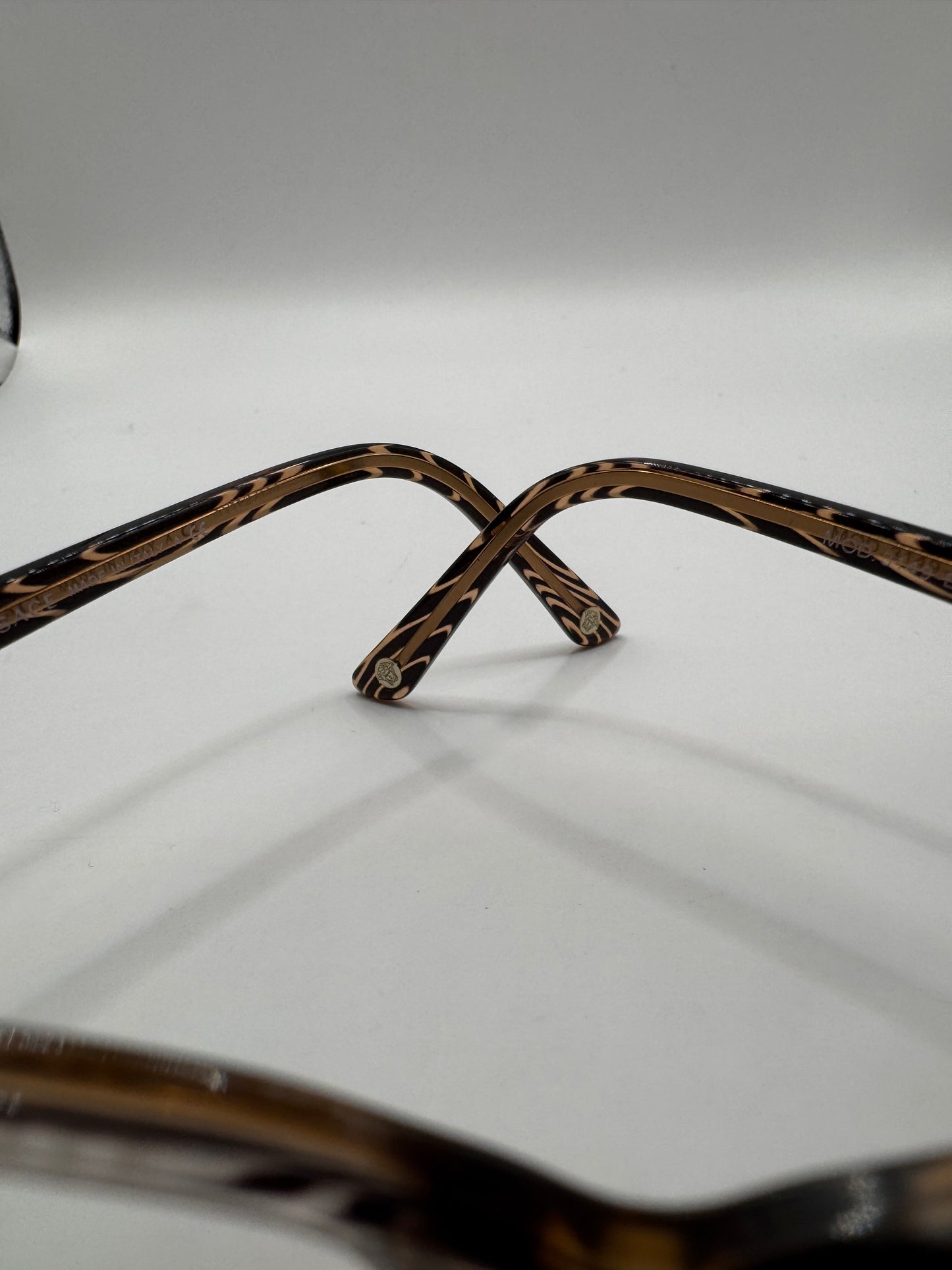 Versace Eyeglasses Frame Mod. 3149-B 934 – 52-17 130, Brown Striped Rectangle (Prescription Lenses Installed)