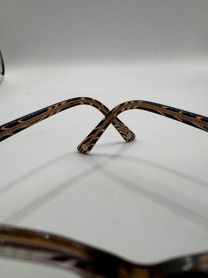 Versace Eyeglasses Frame Mod. 3149-B 934 – 52-17 130, Brown Striped Rectangle (Prescription Lenses Installed)