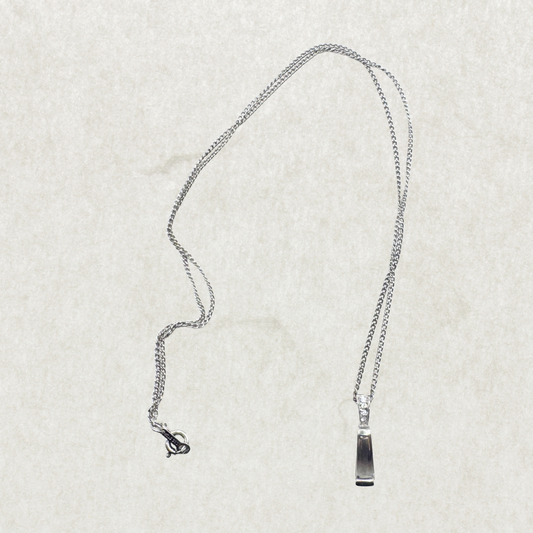 Vintage Sterling Silver Necklace with Crystal Pendant – 925