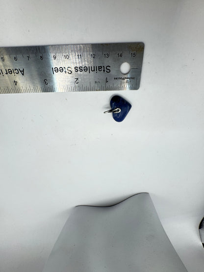Vintage Sterling Silver Blue Sodalite Heart Pendant – Minimalist Stone Charm