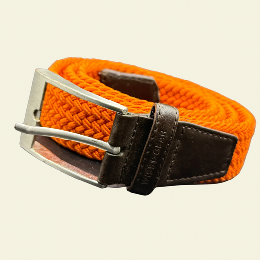 Vintage Swiss Gear Woven Stretch Belt – Orange Braided Belt Size M 40”