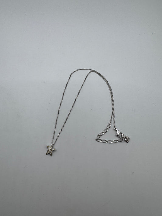 Swarovski Crystal Necklaces – Star & Heart Charms, Silver Tone, 19” Length