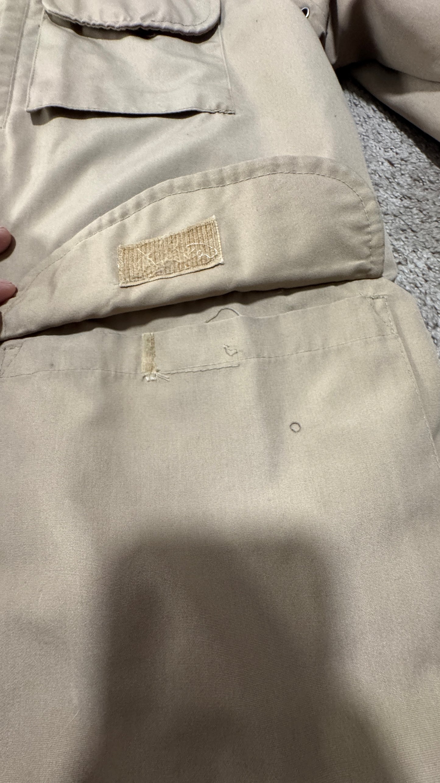 Vintage Timberland by Beck “Means” Parka – c. 1978–1983, Size L, Tan, Plaid Lined Hood