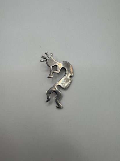 Large Sterling Silver Kokopelli Pendant – Vintage Native-Inspired Design