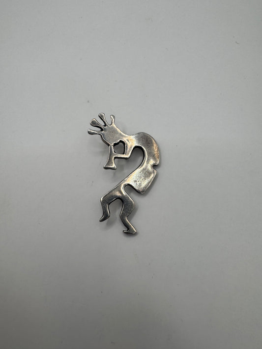 Large Sterling Silver Kokopelli Pendant – Vintage Native-Inspired Design
