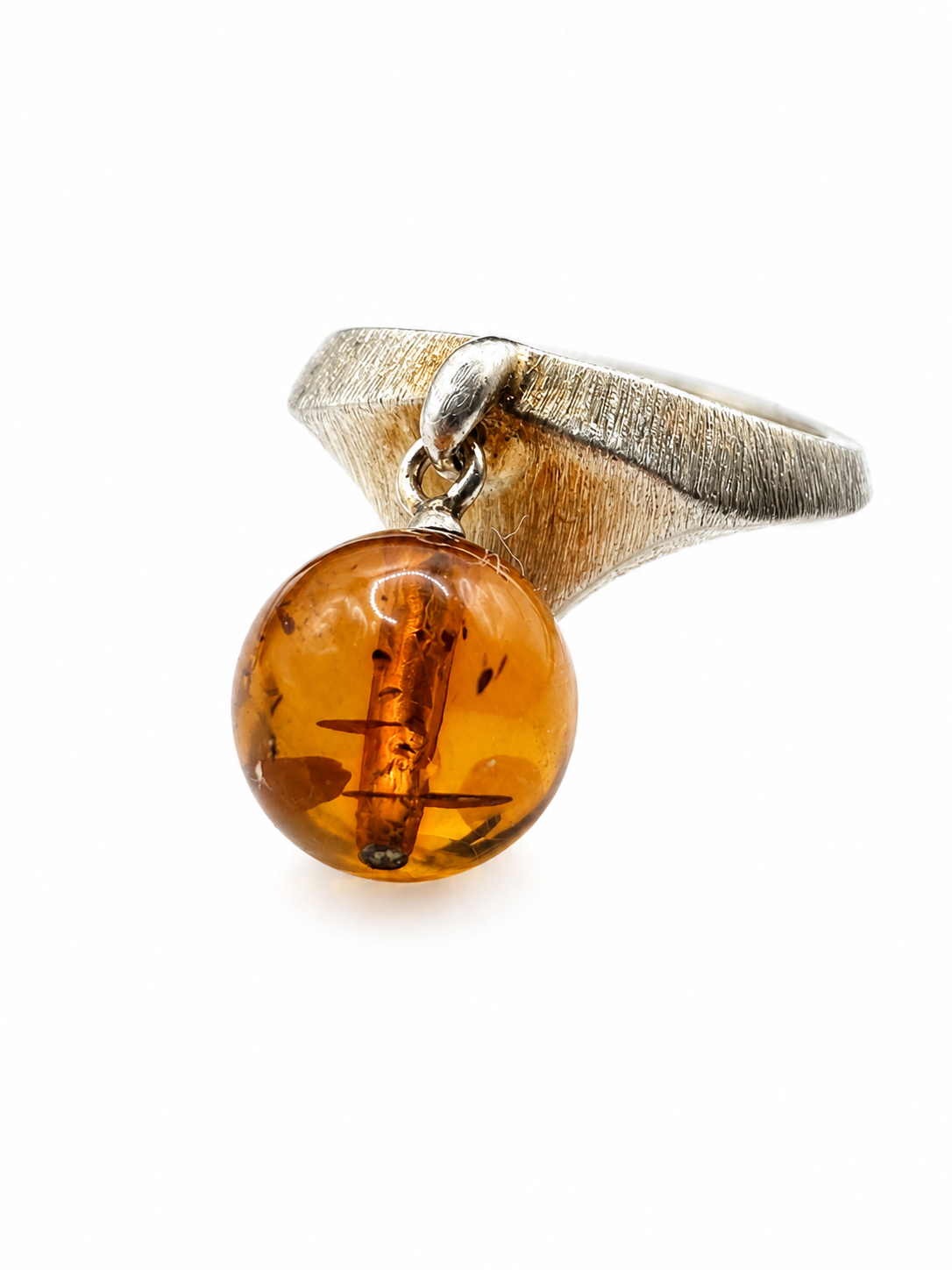 Amber Drop Sculptural Ring — Size 10