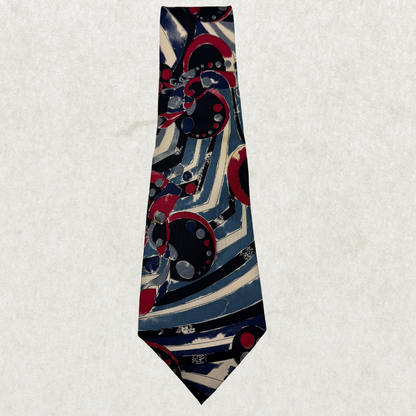 Vintage Guy Laroche Paris Silk Tie – 100% Silk, Abstract Geometric Pattern
