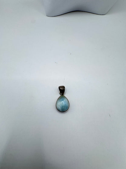 Vintage Sterling Silver Larimar Gemstone Pendant – Excellent Condition