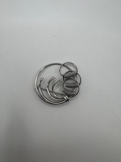 Vintage BOND BOYD Sterling Silver Modernist Circle Brooch