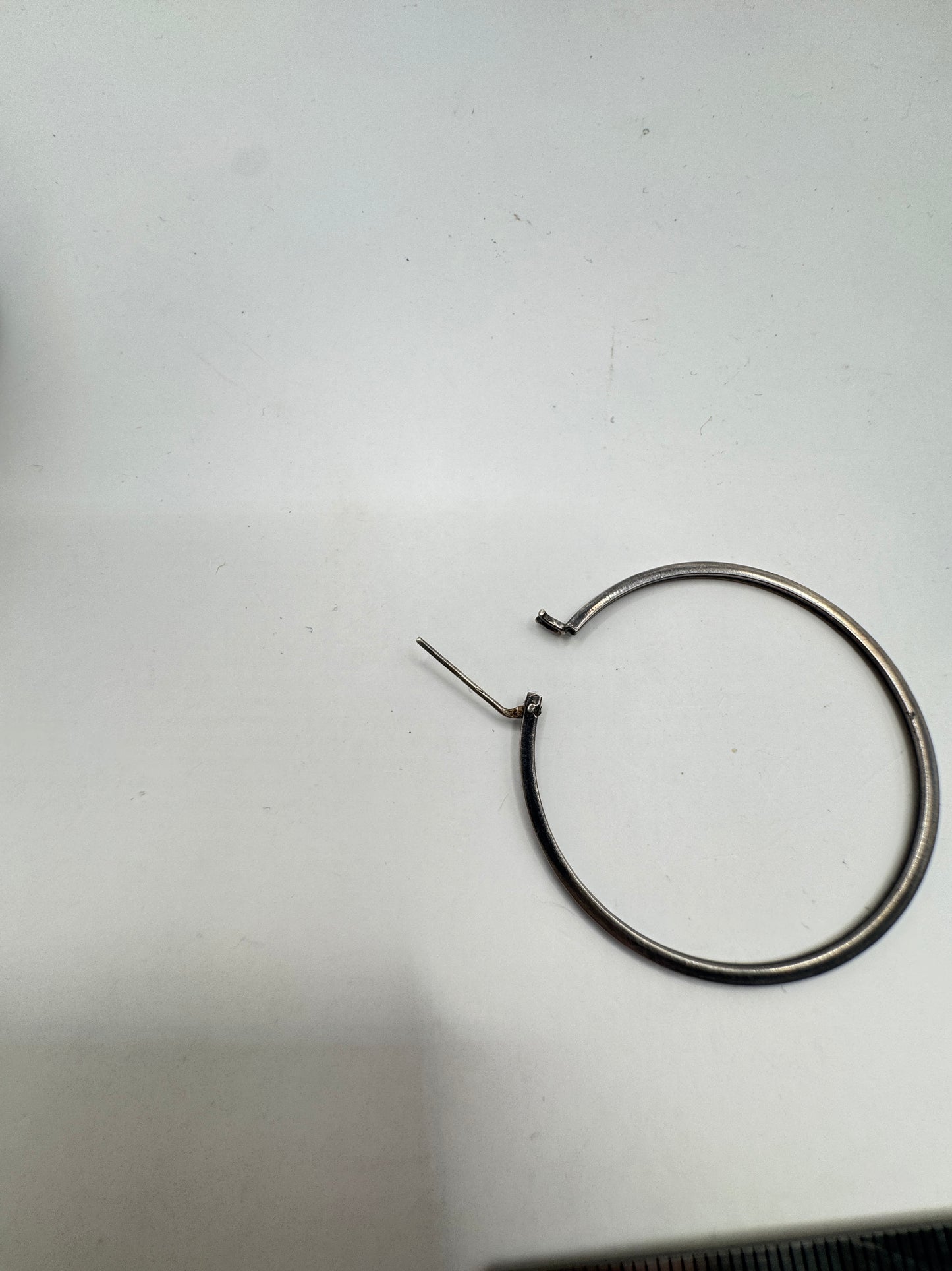 Vintage Large Sterling Silver Hoop Earrings – Excellent Condition