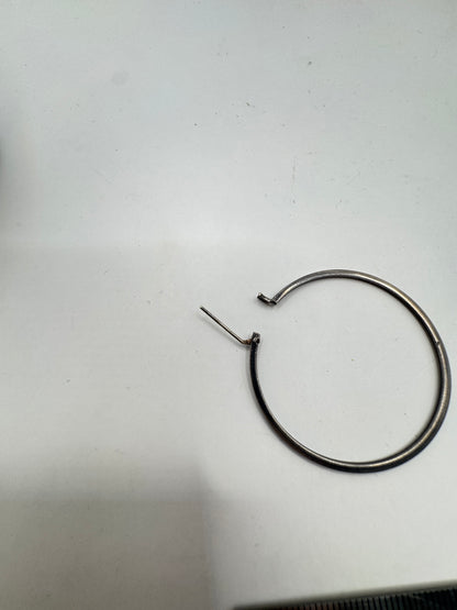 Vintage Large Sterling Silver Hoop Earrings – Excellent Condition