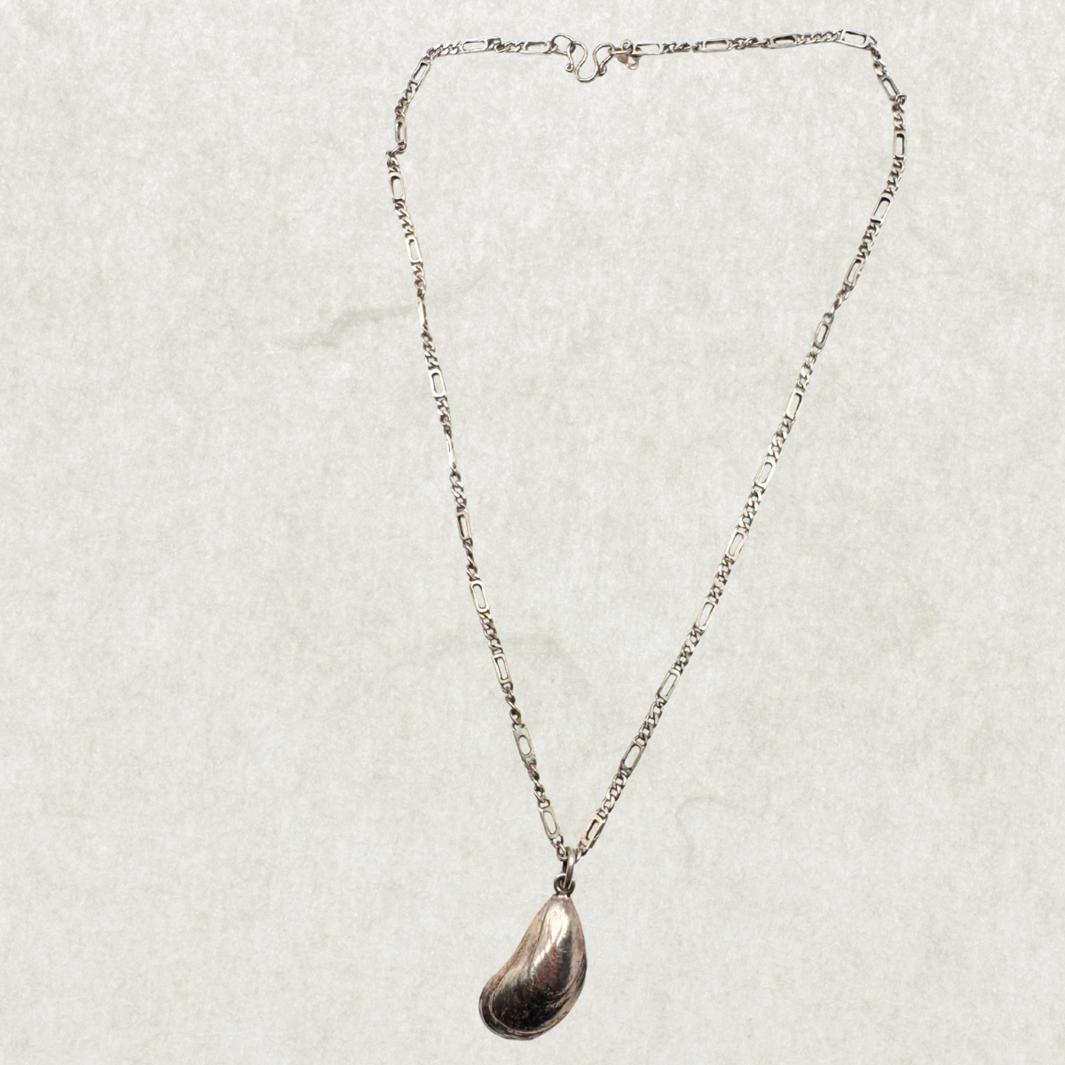 Vintage Sterling Silver Shell Necklace – 925, Organic Pendant