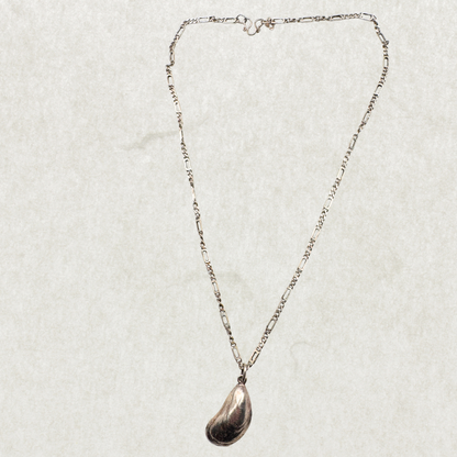 Vintage Sterling Silver Shell Necklace – 925, Organic Pendant