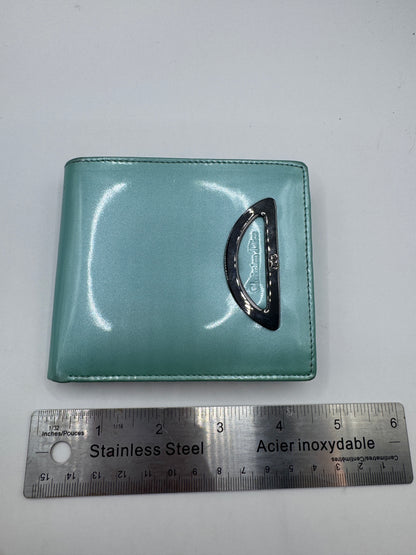 Authentic Christian Dior Wallet – 1970s/80s, Aqua Patent Leather, Excellent Condition