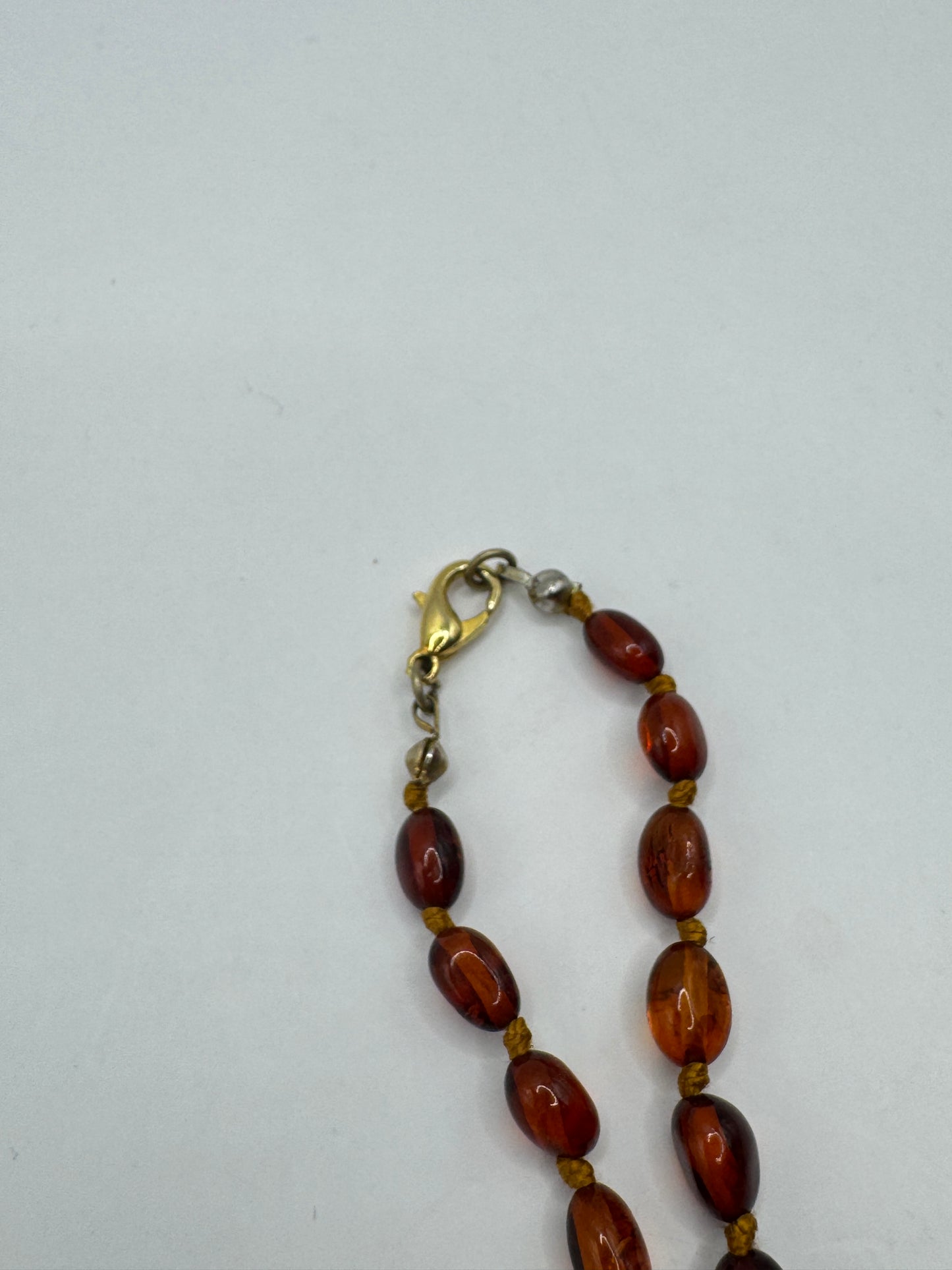 Vintage Baltic Amber Beaded Necklace Cognac Honey Tones 21” Handmade Design
