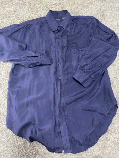 Vintage Madison 100% Silk Men’s Shirt – 1970s-80s, Size M-L