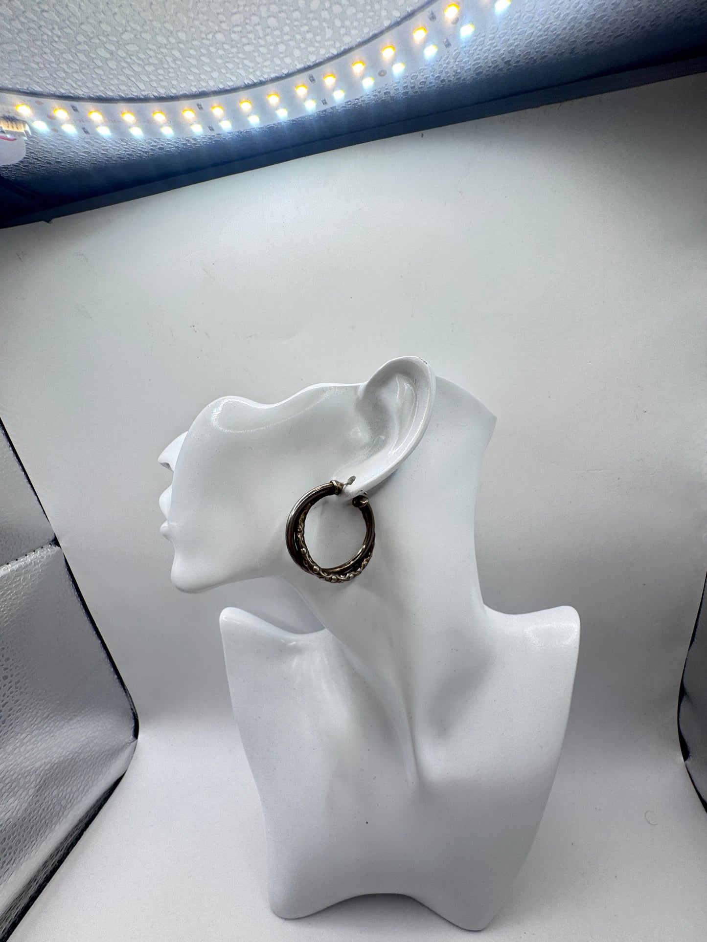 Large Heavy Vintage Sterling Silver Hoop Earrings – Excellent Condition