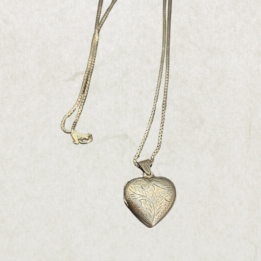 Vintage Sterling Heart Pendant Necklace