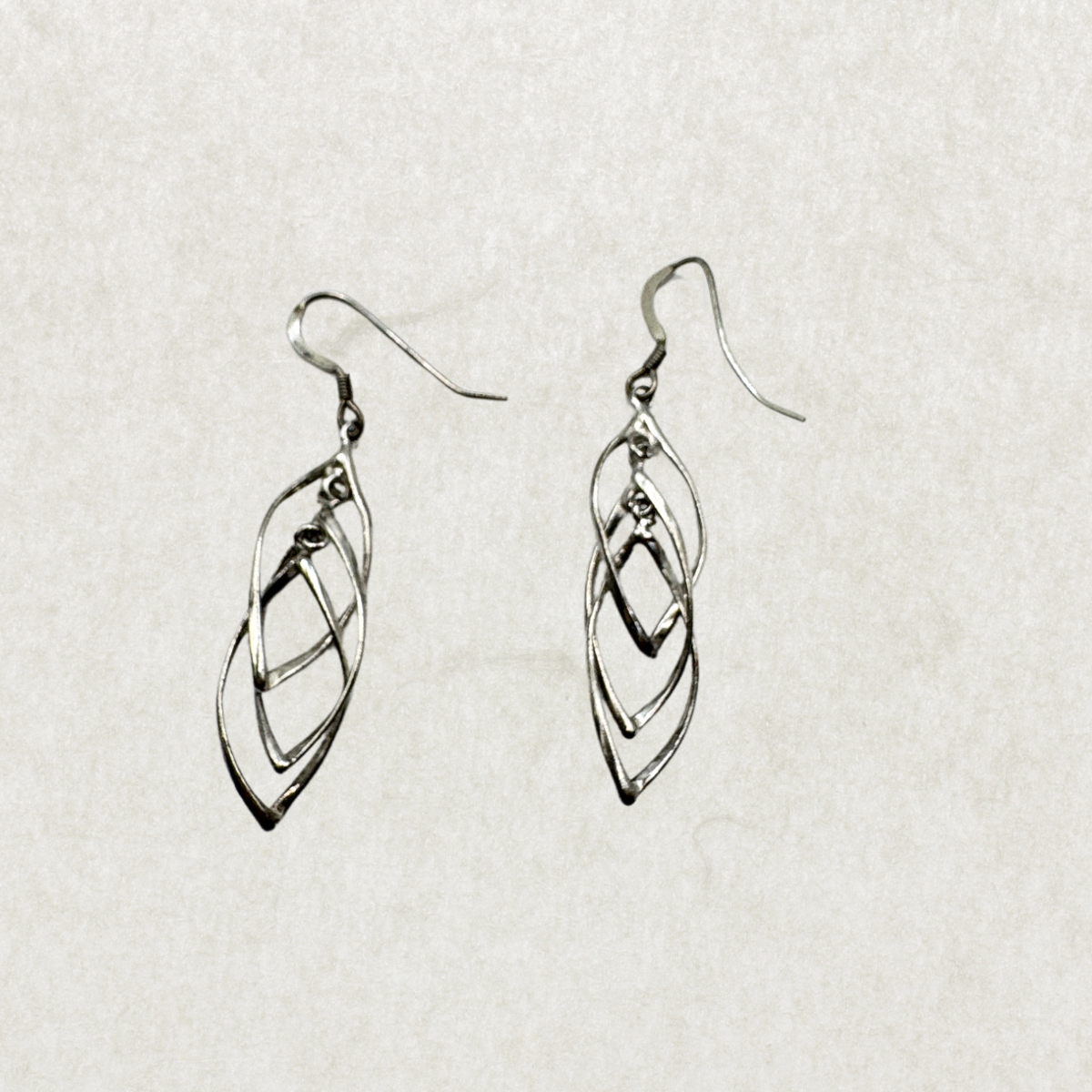 Vintage Sterling Silver Openwork Dangle Earrings – Excellent Condition