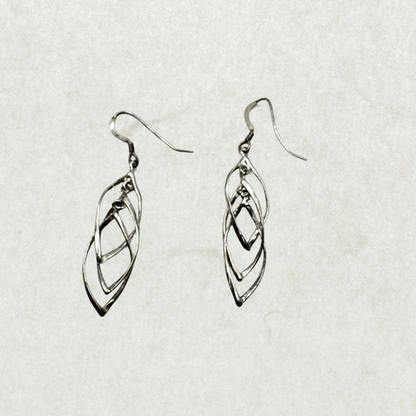 Vintage Sterling Silver Openwork Dangle Earrings – Excellent Condition