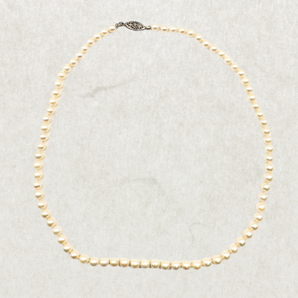 Mid-Century Japanese Pearl Necklace – Vintage, Sterling Silver Clasp