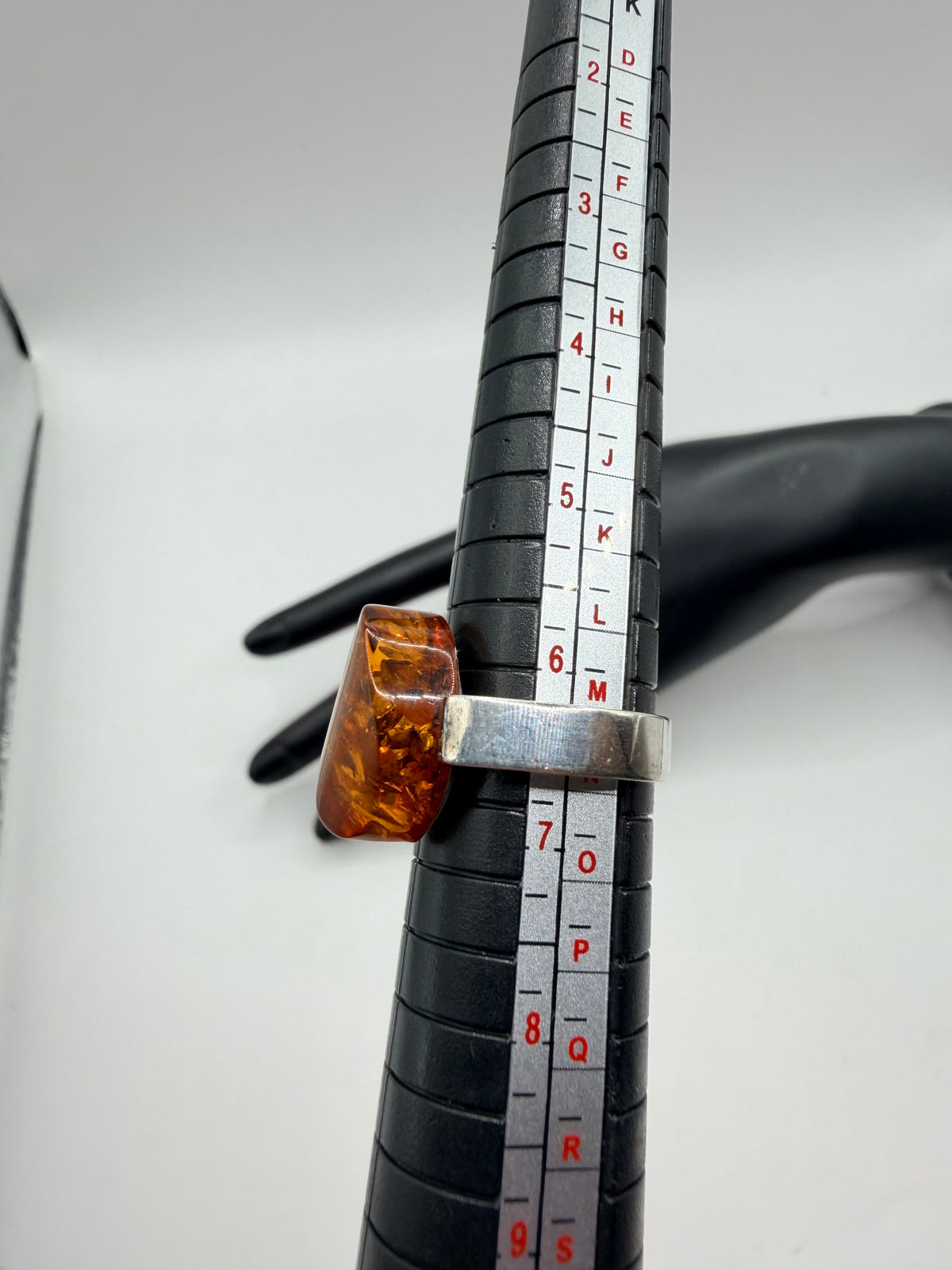 Amber Glow Oval Ring — Size 6.5