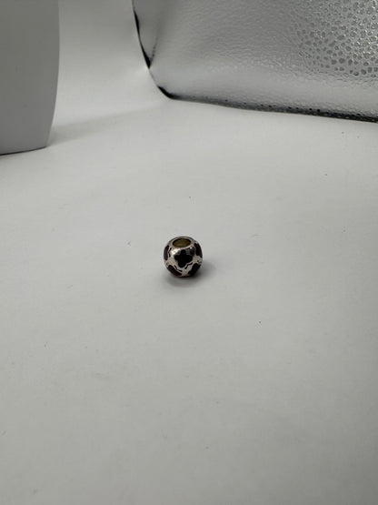 Sterling Silver 925 Charm – Purple Enamel Floral Bead