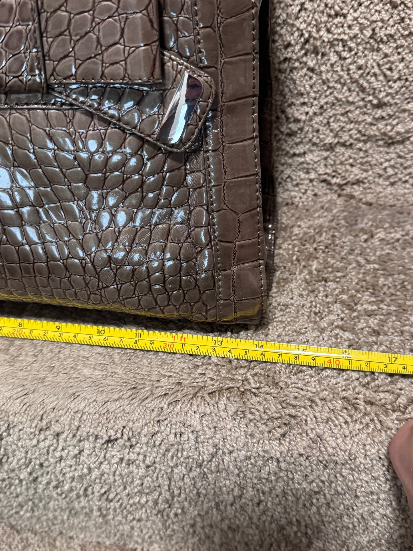 Vintage Guess Croc-Embossed Handbag, 13” x 14” x 5” – Great Condition