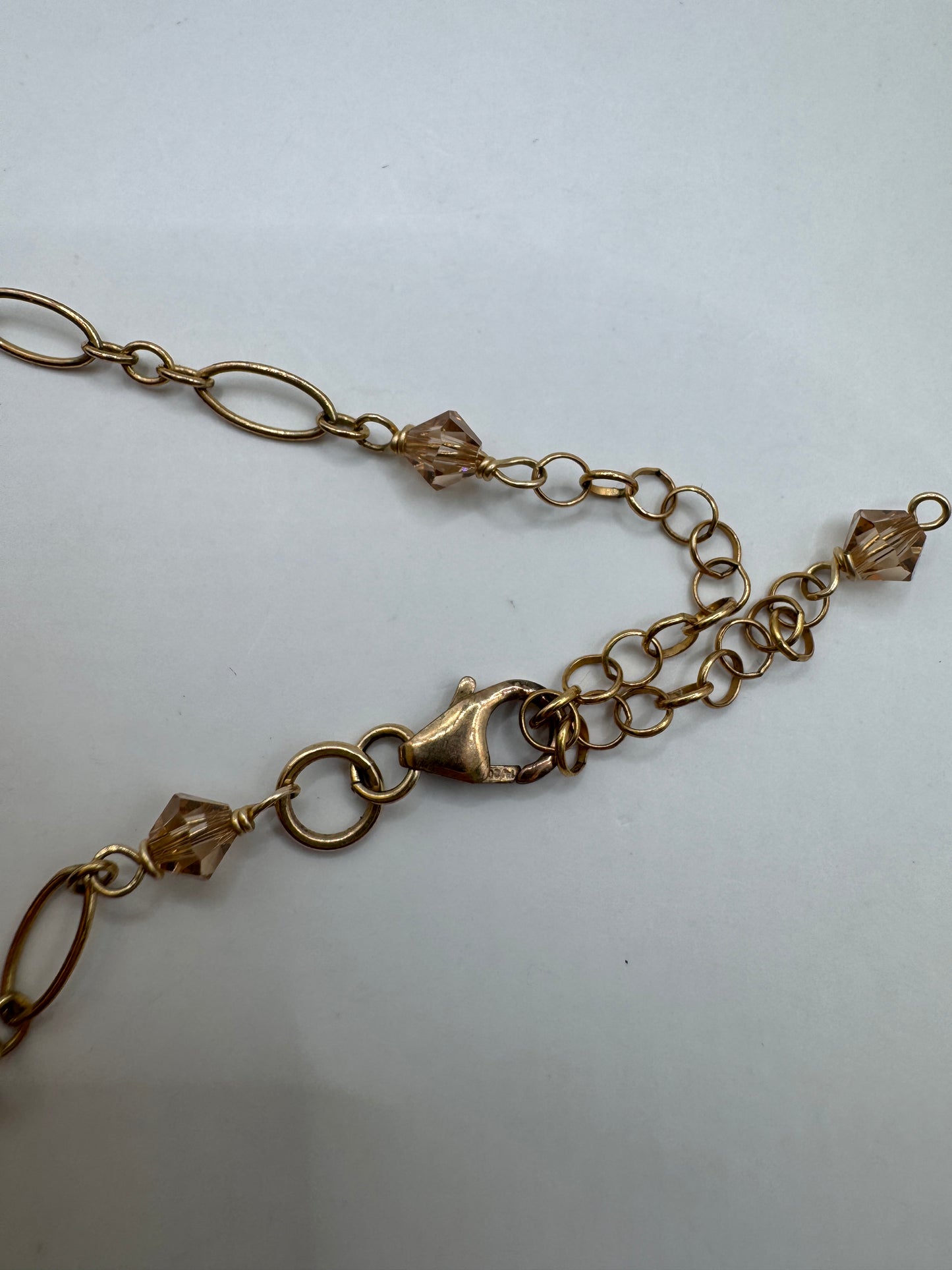 Vintage 14k Gold-Filled Necklace – Gemstone & Pearl Charms, 20” Length