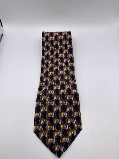 Vintage J. Garcia Silk Tie – 100% Silk, Abstract Art Pattern