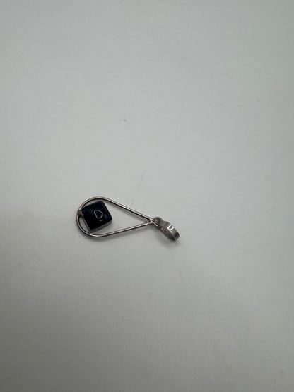 Vintage Sterling Silver Teardrop Pendant with Black Onyx