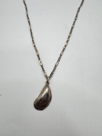 Vintage Sterling Silver Shell Necklace – 925, Organic Pendant