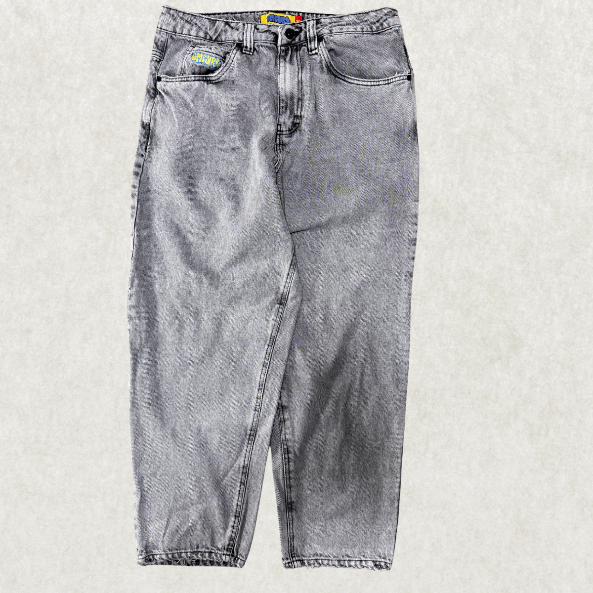 Empyre Women’s Jeans – Size 30, Grey Wash, Straight Leg, Raw Hem