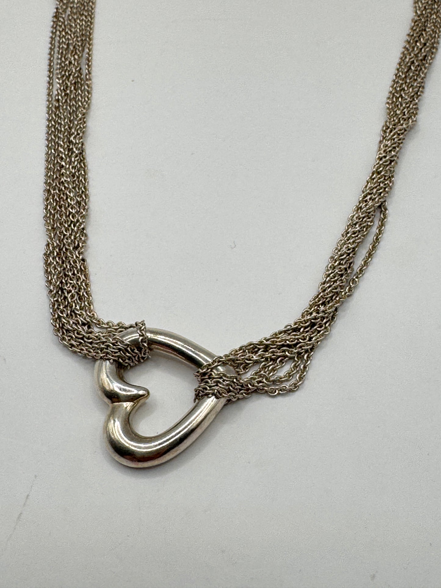 Vintage Heavy Sterling Silver Necklace with Heart – Italy 925