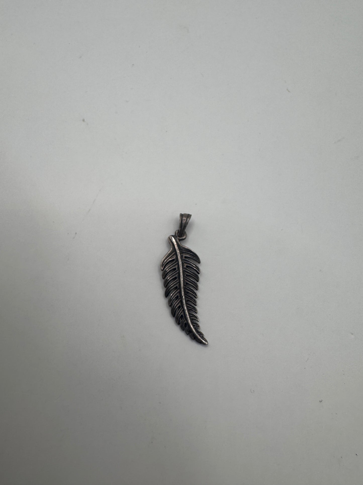 Vintage Sterling Silver 925 Feather Pendant