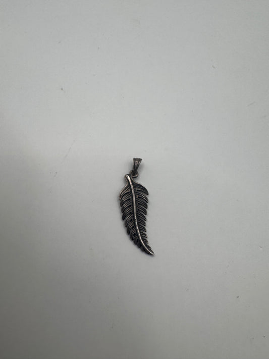 Vintage Sterling Silver 925 Feather Pendant