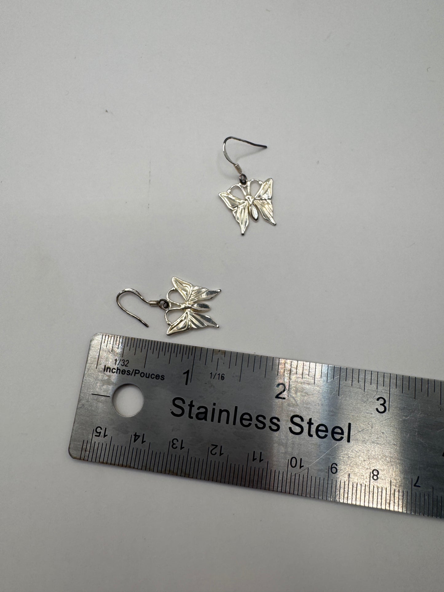 Sterling Silver Butterfly Earrings – Delicate Drop, 925