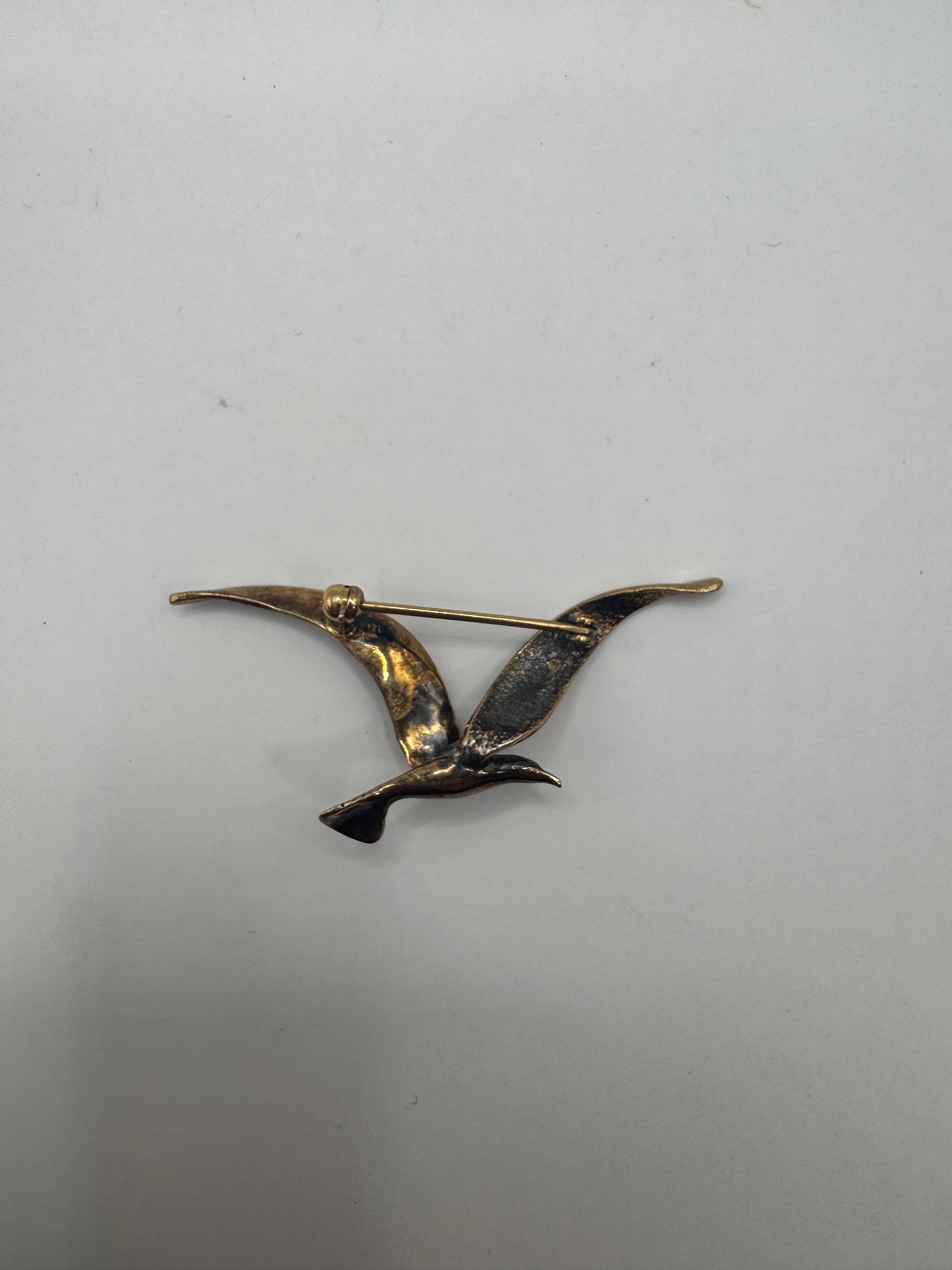 Vintage Gold Plated Sterling Silver Bird Brooch
