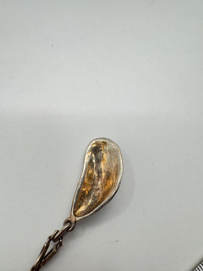 Vintage Sterling Silver Shell Necklace – 925, Organic Pendant